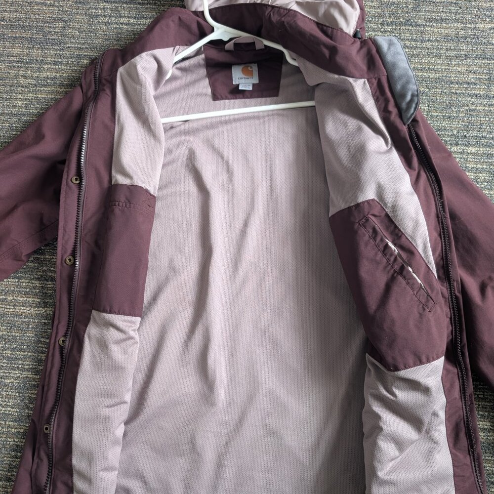 Carhartt Storm Defender Shoreline Jacket Women’s Medium Blackberry Waterproof - Picture 3 of 6